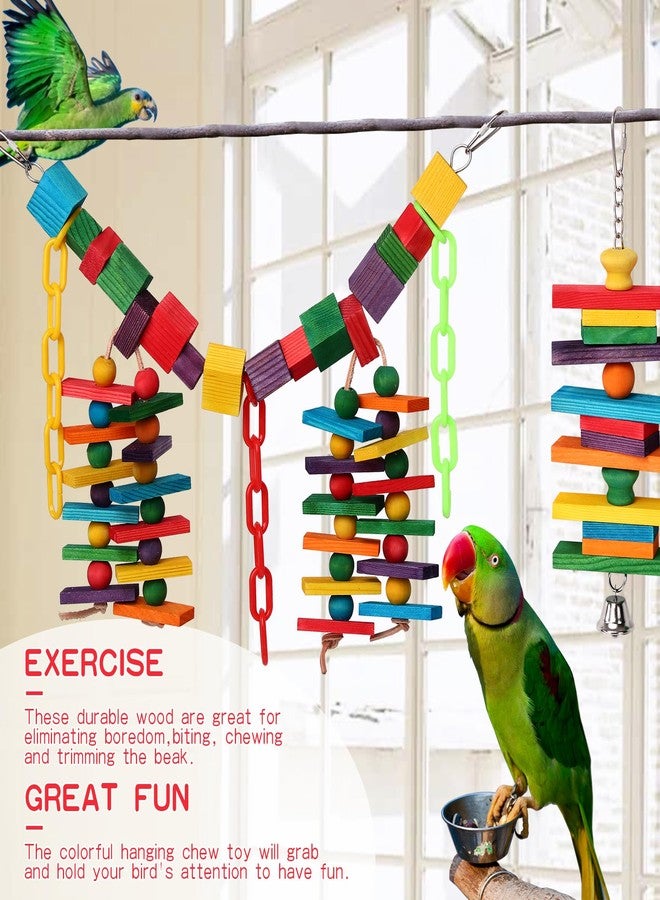 NEXT VOGUE Set of 3 Natural Wood Parrot Toys - Ideal for Small & Medium Parrots. Safe & Durable Chew Toys Promote Mental Stimulation & Beak Health. Handcrafted Bird Toys for Enriching Playtime - Image 5